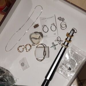 HUGE BUNDLE WEAR OR SCRAP JEWELRY 18PC Solid Sterling Silver Goldtone Tri-color